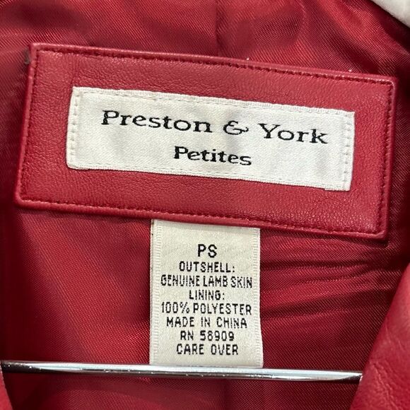 Vintage Preston&York Red Lamb Leather Blazer - Picture 6 of 8